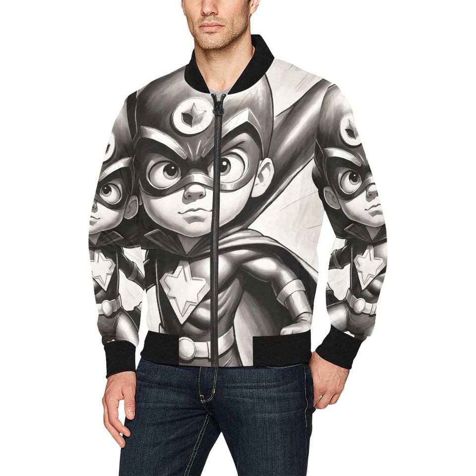 Bomber Jacket Retro Art Cartoon Jacket Comics Supe Hero Superhero
