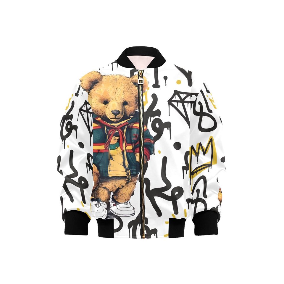bomber jacket with pockets Gangsta Bear B-Boy Rap Hip Hop Homy