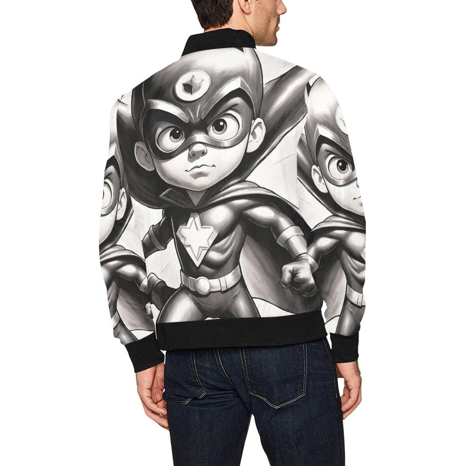 Bomber Jacket Retro Art Cartoon Jacket Comics Supe Hero Superhero