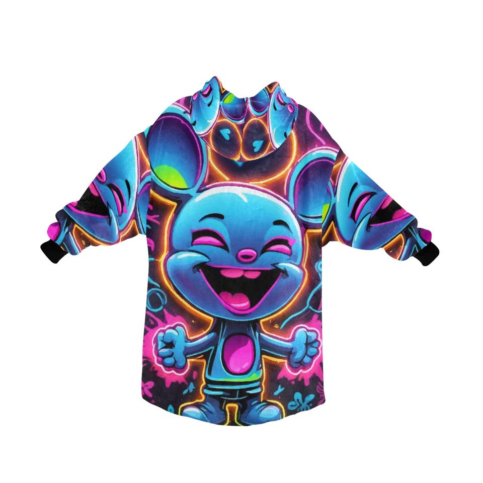 Blanket Hoodie  Art Graffiti Emoji Cartoon Comics Neon