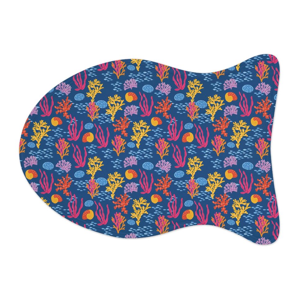 Coral Reef Print Pet Bowls Mats
