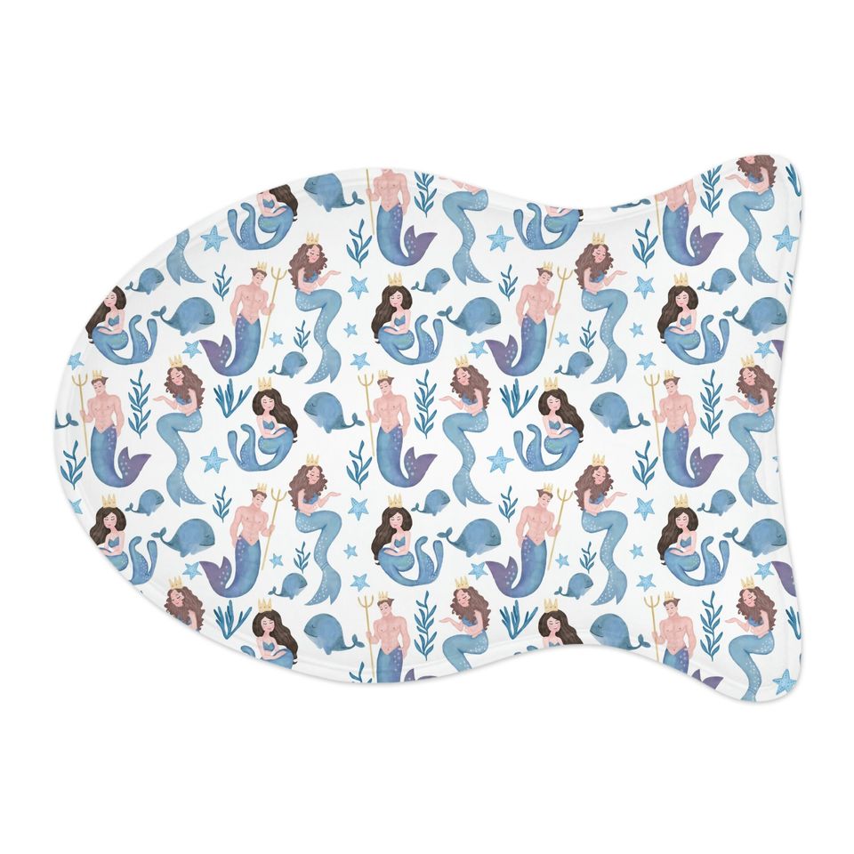 Watercolor Mermaids Print Pet Bowls Mats