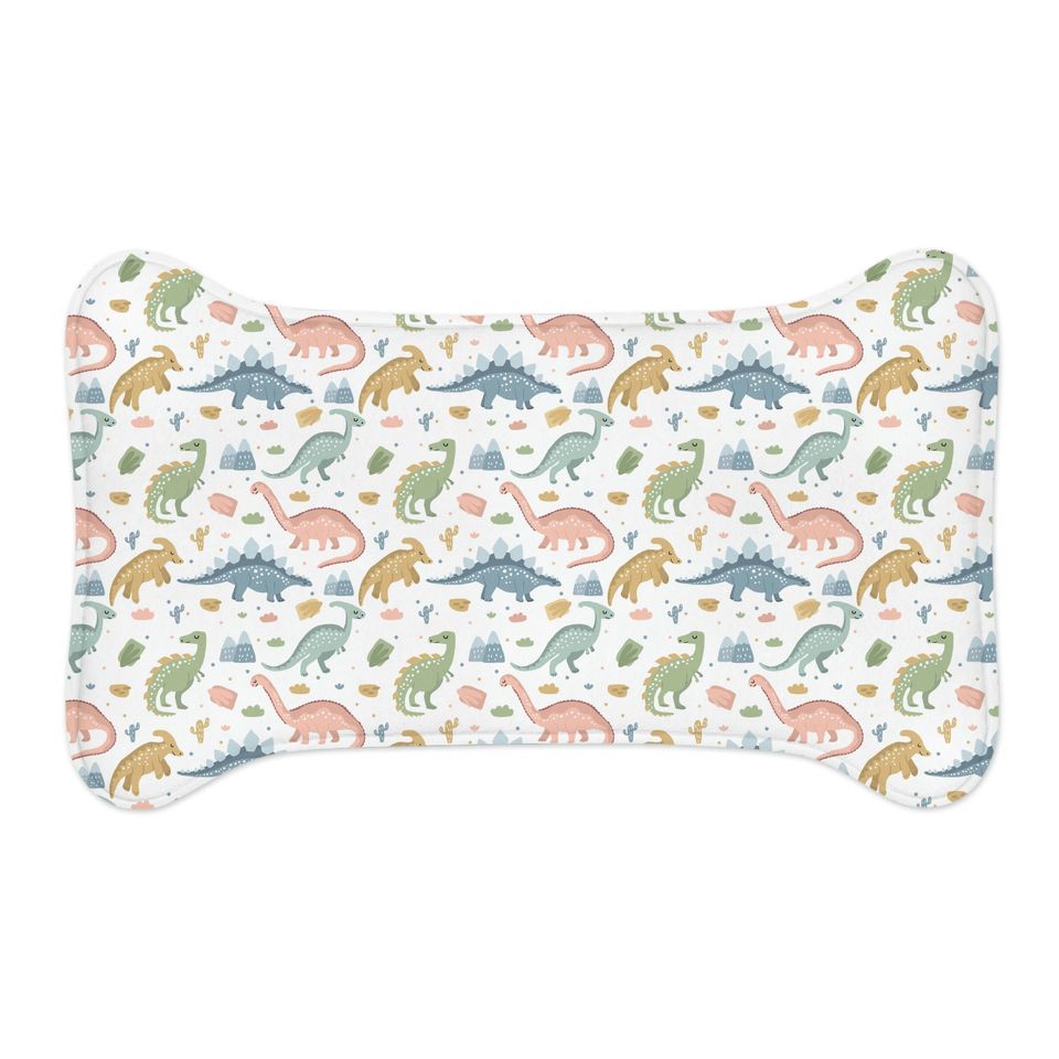 Dinosaur Print Pet Bowls Mats