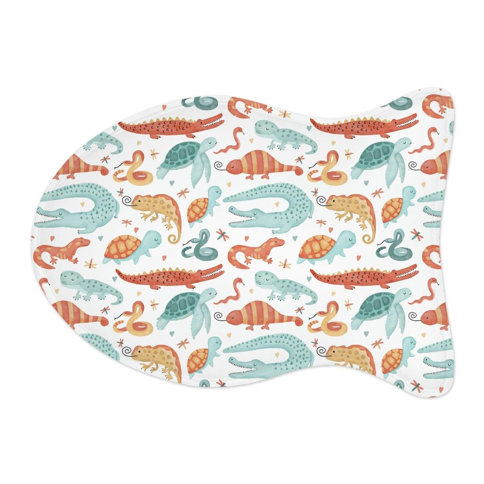 Watercolor Reptiles Print Pet Bowls Mats