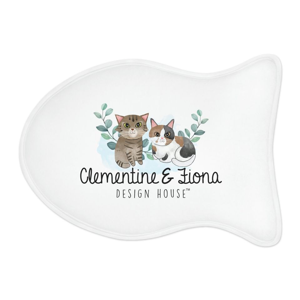 Clementine & Fiona Official Logo Cat PrintPet Bowls Mats