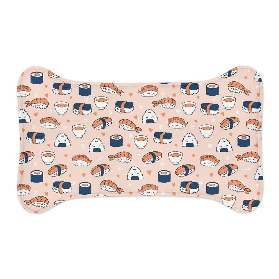 Sushilicious! Sushi Print Pet Bowls Mats