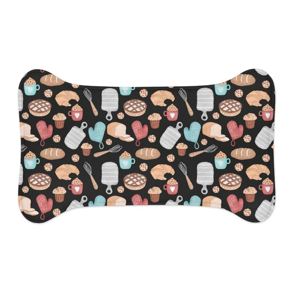 Let's Bake! Baking Print Pet Bowls Mats
