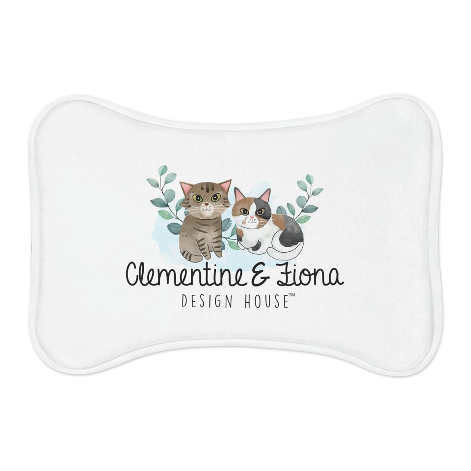 Clementine & Fiona Official Logo Cat PrintPet Bowls Mats