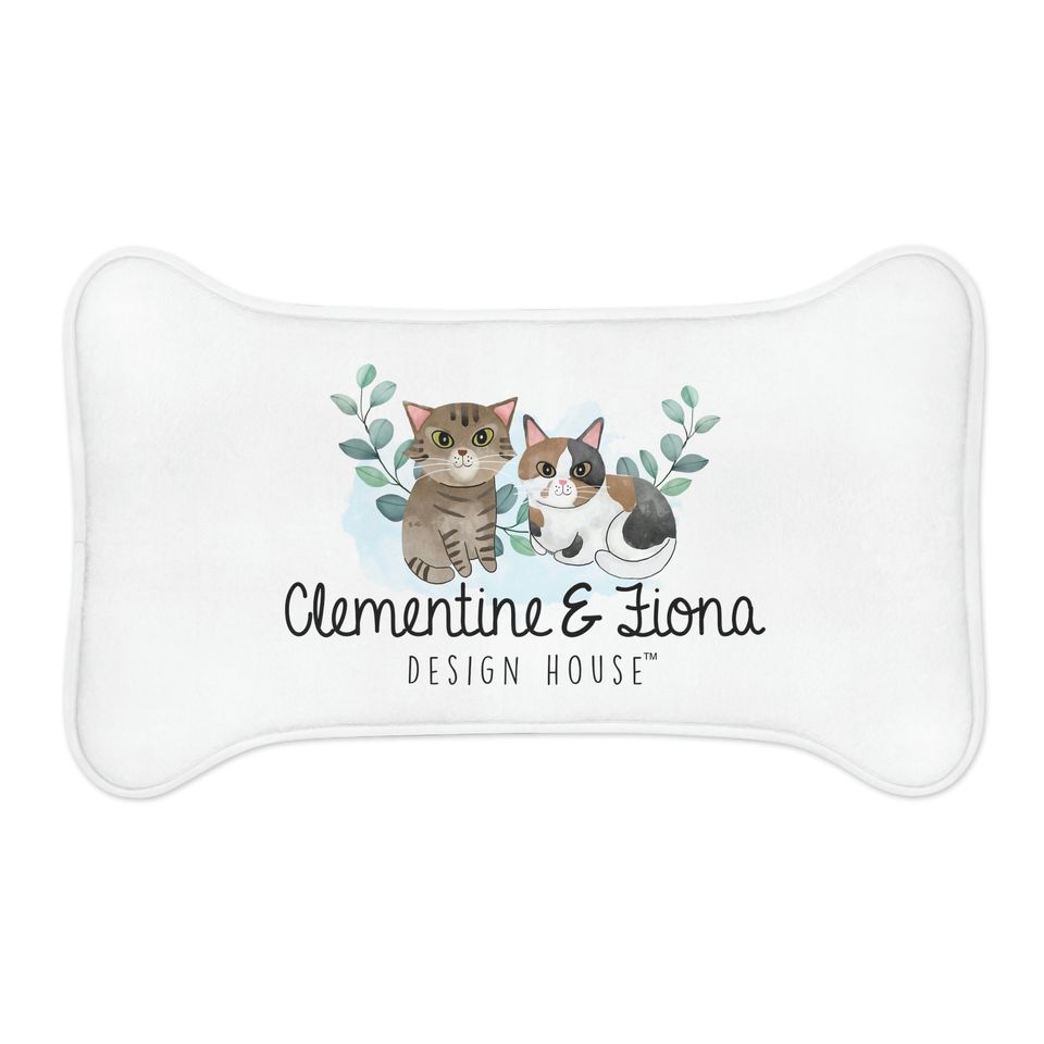 Clementine & Fiona Official Logo Cat PrintPet Bowls Mats