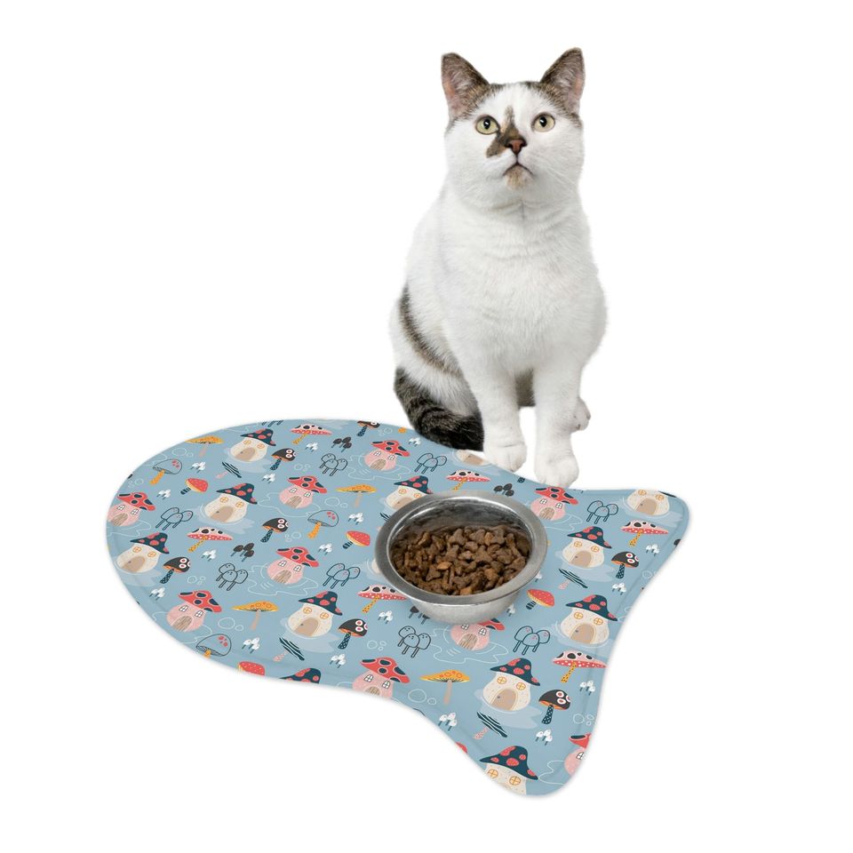 Mushroom Houses/Toadstools Pet Bowls Mats