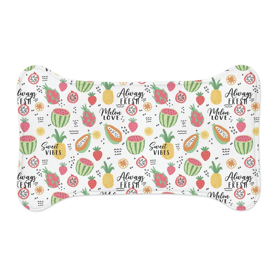 Fruit Salad Printed Pet Bowls Mats