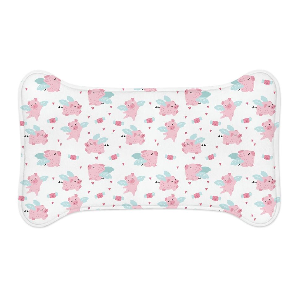 When Pigs Fly Pig Print Pet Bowls Mats