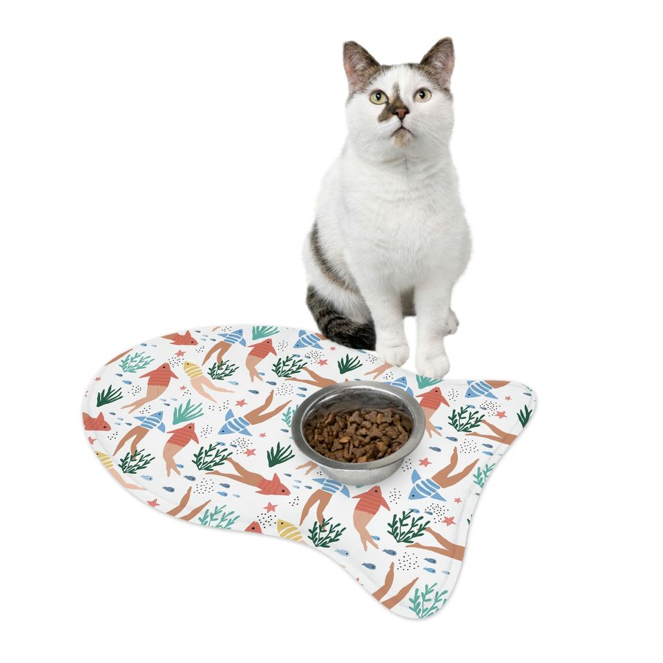 Reverse Mermaids Pet Bowls Mats