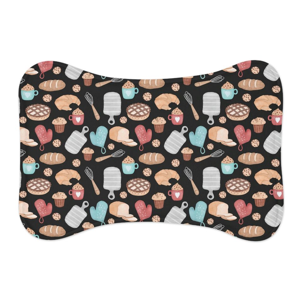 Let's Bake! Baking Print Pet Bowls Mats