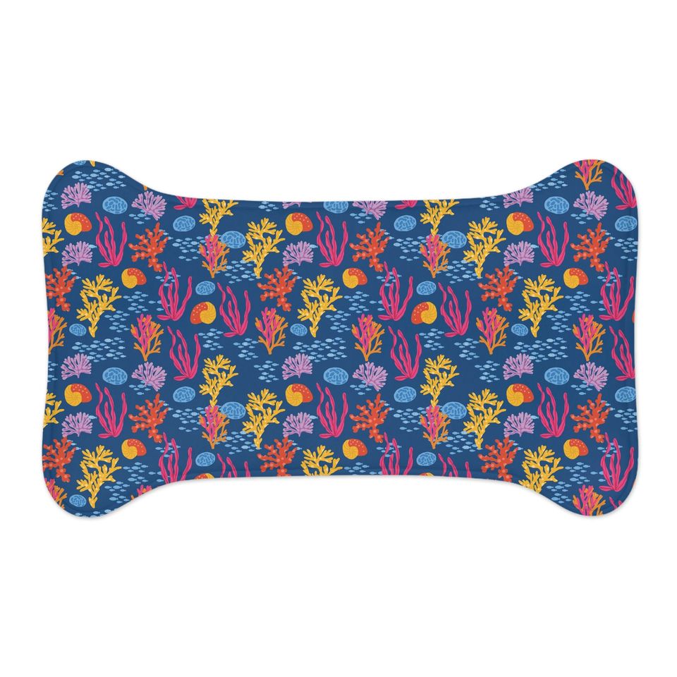 Coral Reef Print Pet Bowls Mats