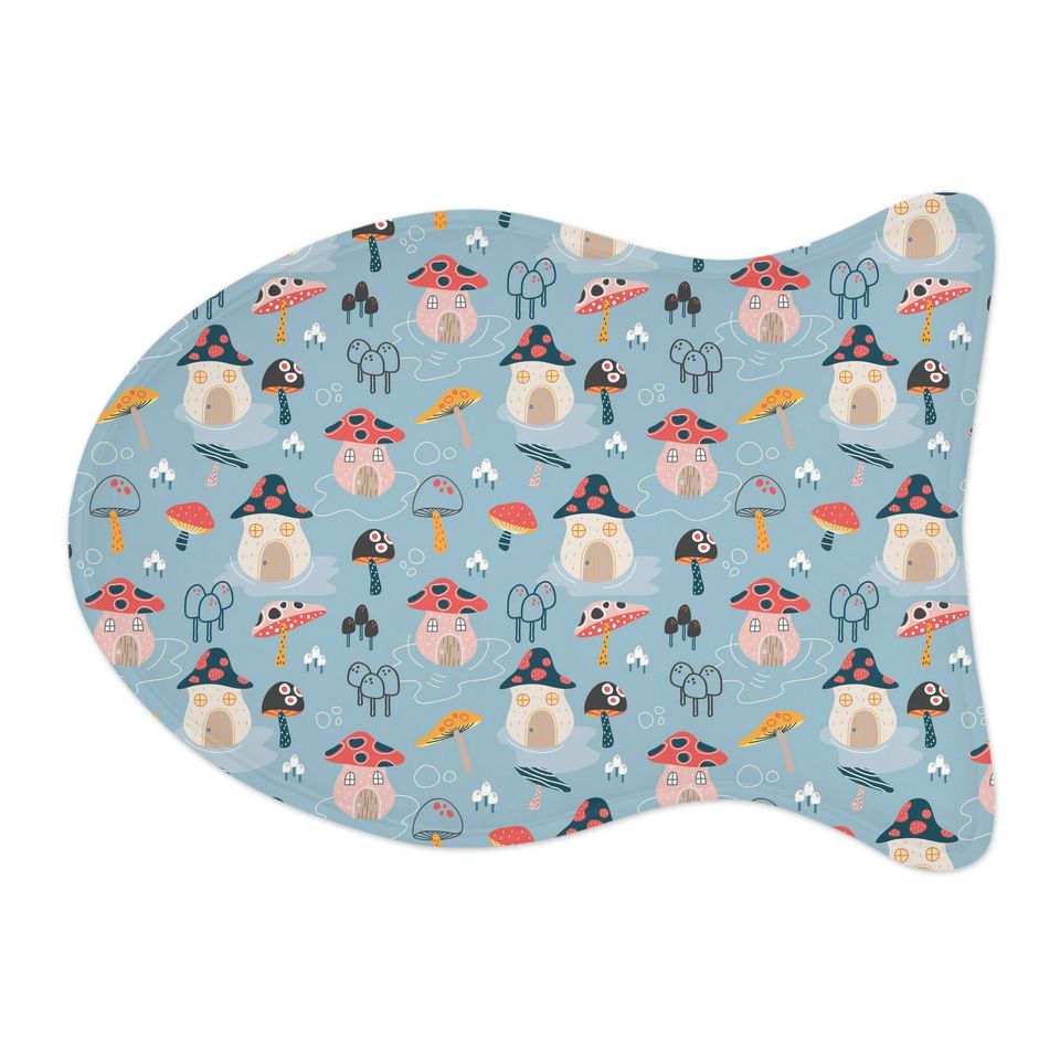 Mushroom Houses/Toadstools Pet Bowls Mats