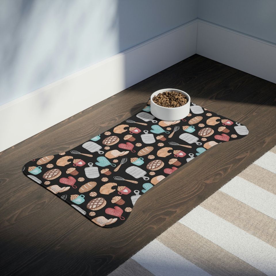 Let's Bake! Baking Print Pet Bowls Mats
