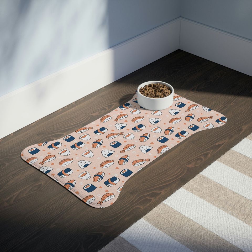 Sushilicious! Sushi Print Pet Bowls Mats