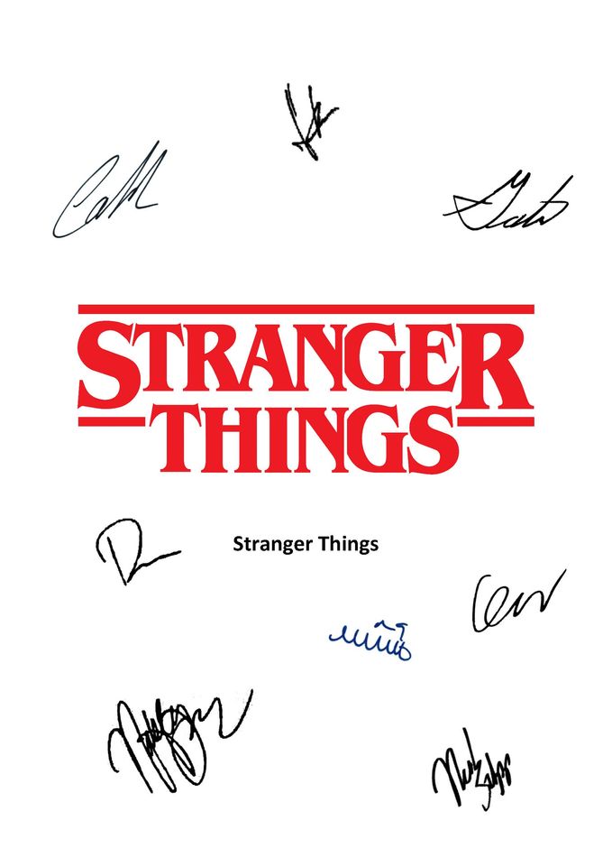 Stranger Things Quality Printed A4 Poster with Autograph page - Ideal gift for any mancave, home bar