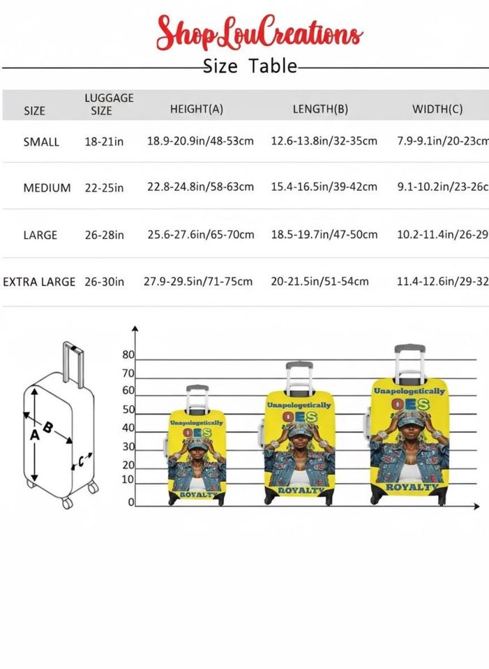 OES Sorority Luggage Cover  Personalized Travel Accessory