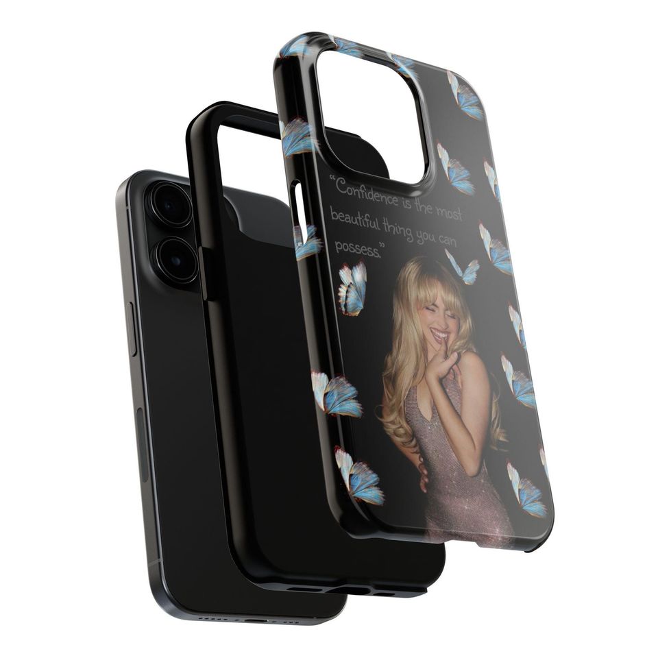 Tough Phone Cases - Sabrina Carpenter Inspirational Butterfly Design, Quote Phone Cover, Protective Case, Artist Phone Case