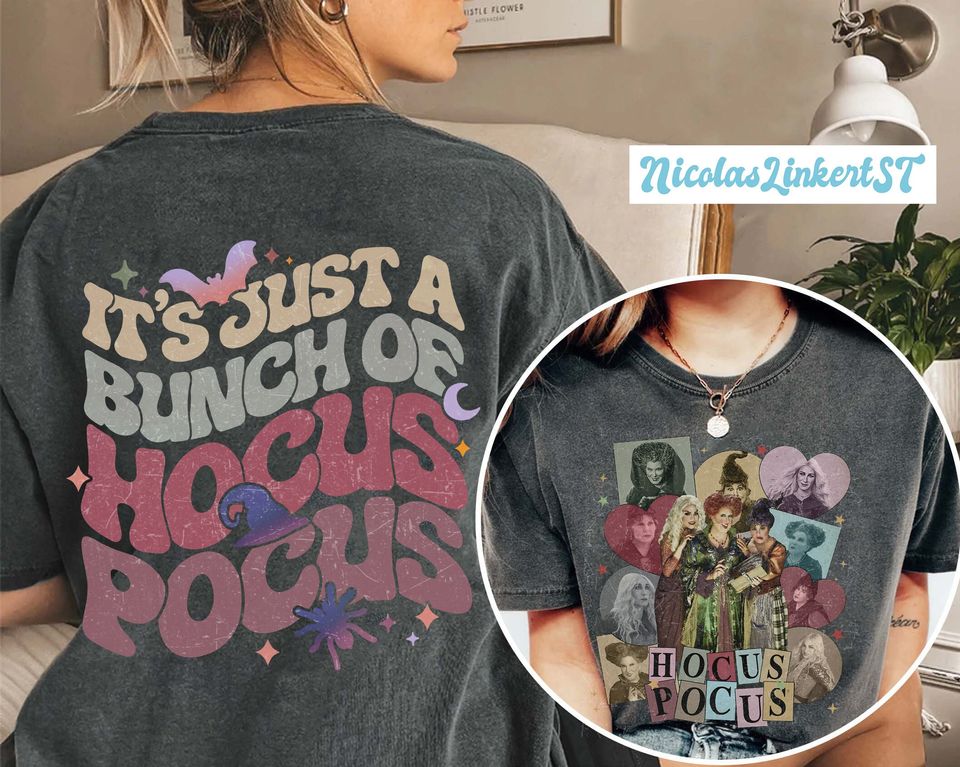 Two-sided Halloween Hocus Pocus Shirt, Hocus Pocus Eras Tour  Shirt, Retro Sanderson Sisters Shirt, Disneyland Shirt NA-100808