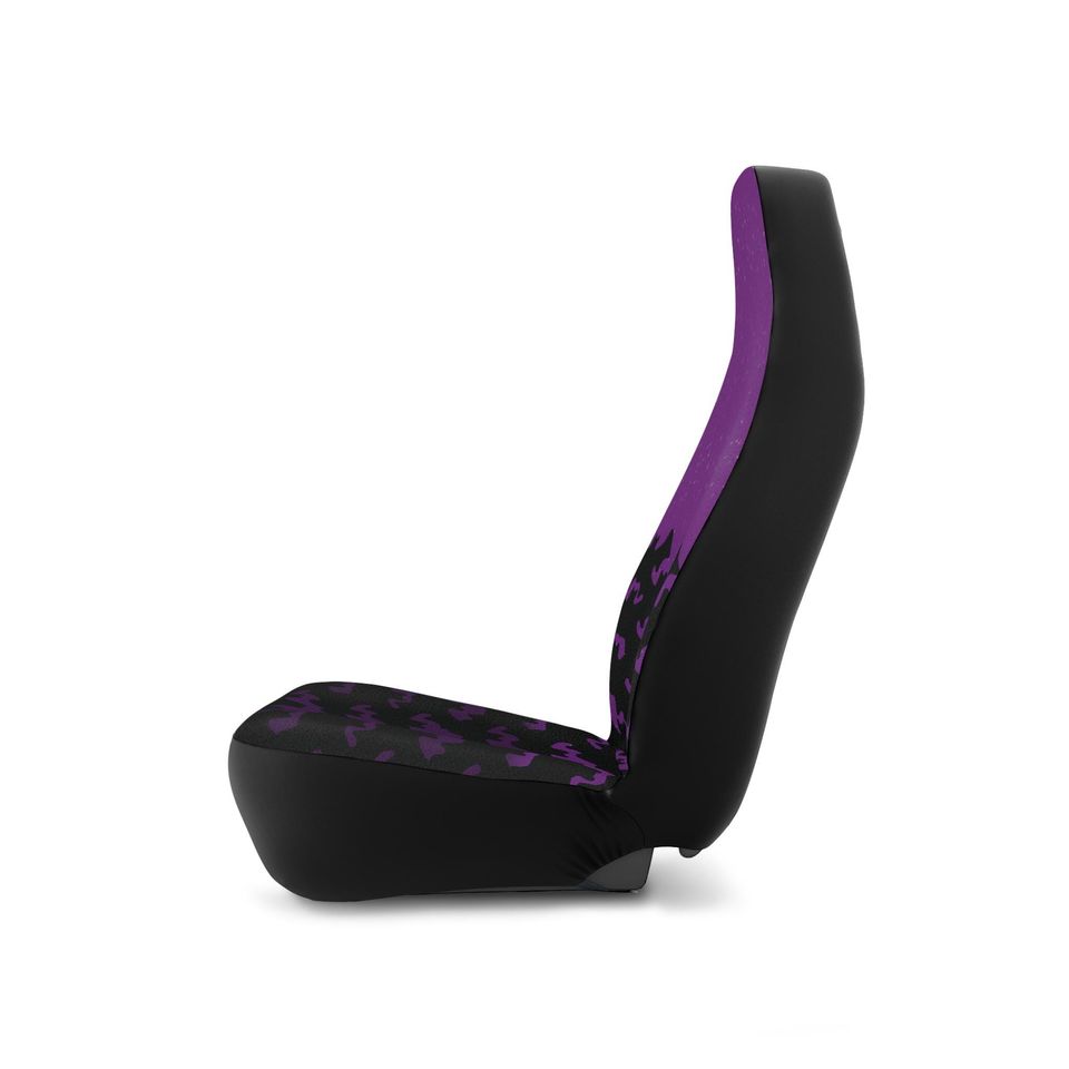 Purple bats car seat cover set