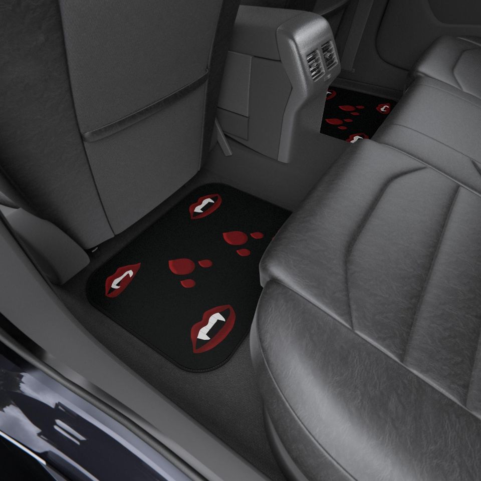 Vampire lips car mat set 4pc