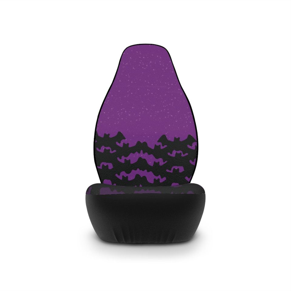 Purple bats car seat cover set