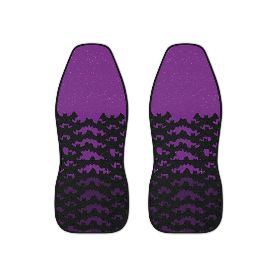 Purple bats car seat cover set