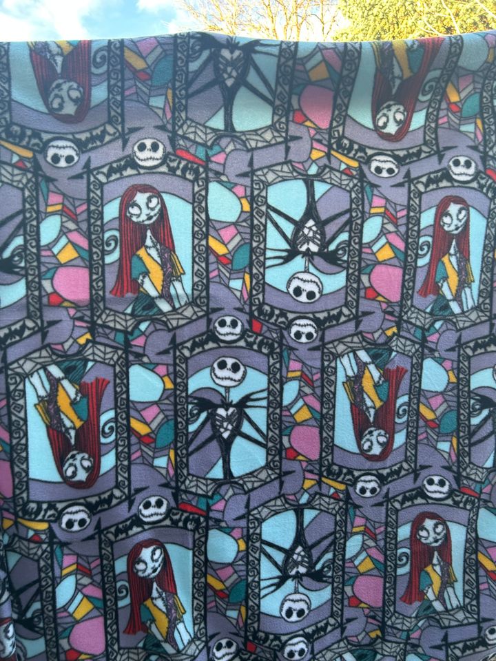 Nightmare Before Christmas Fleece Blanket Showcasing Sally and Jack