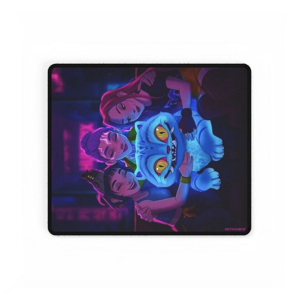KPop Demon Hunters - HUNTRIX - Vibrant Desk Mat for Gamers, Gaming Desk Accessory, Decorative Office Mat, Fun Desk Decor