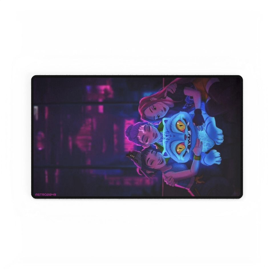 KPop Demon Hunters - HUNTRIX - Vibrant Desk Mat for Gamers, Gaming Desk Accessory, Decorative Office Mat, Fun Desk Decor