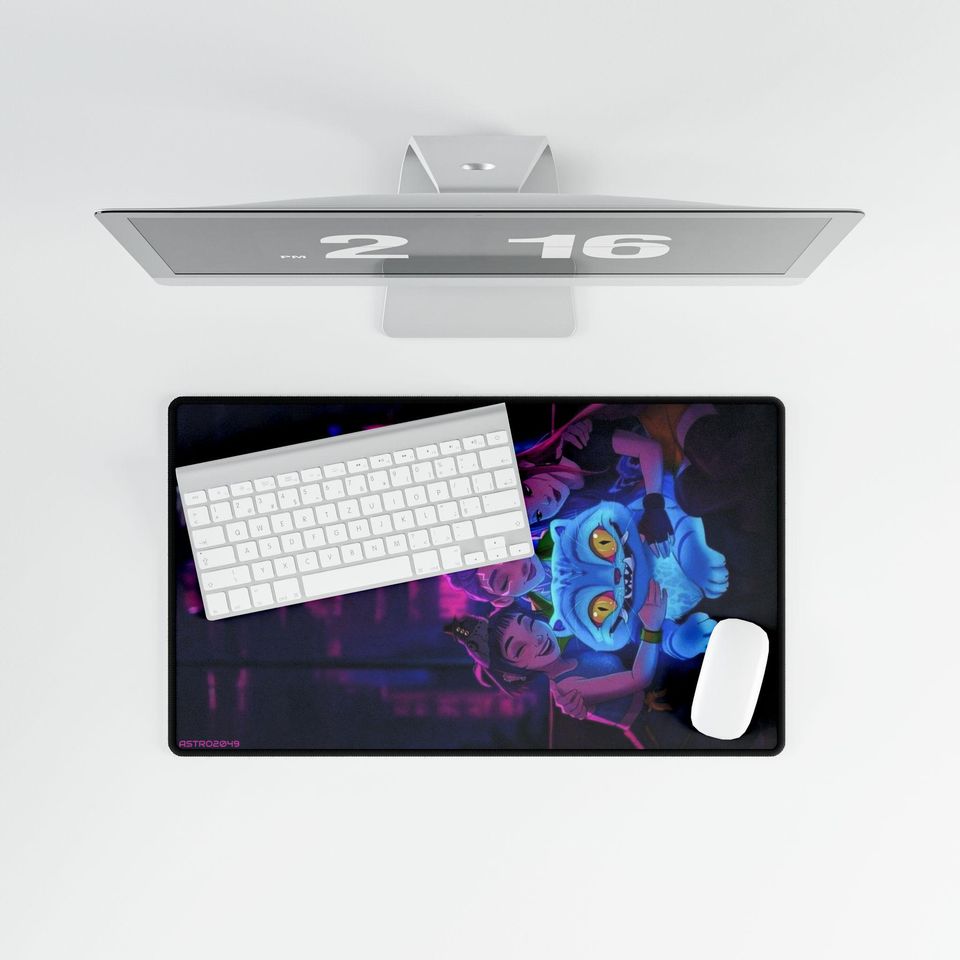 KPop Demon Hunters - HUNTRIX - Vibrant Desk Mat for Gamers, Gaming Desk Accessory, Decorative Office Mat, Fun Desk Decor