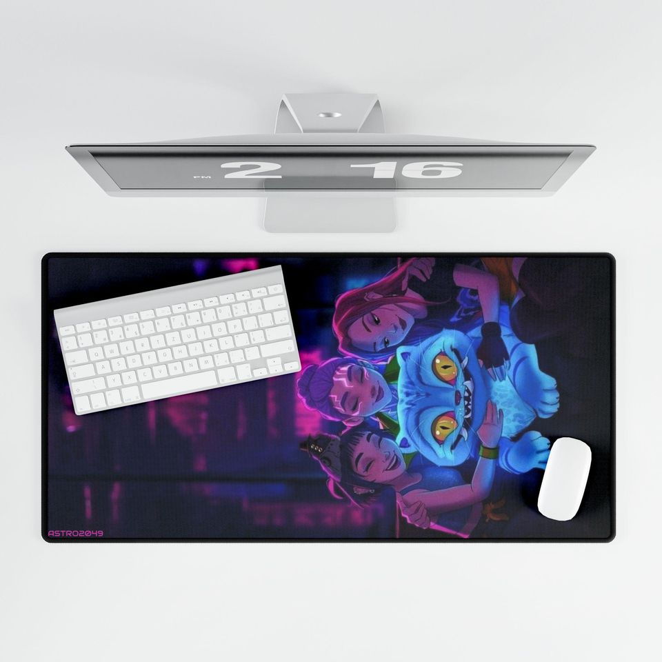 KPop Demon Hunters - HUNTRIX - Vibrant Desk Mat for Gamers, Gaming Desk Accessory, Decorative Office Mat, Fun Desk Decor