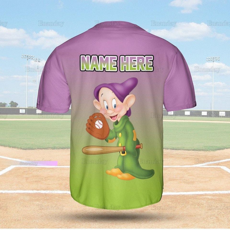 Dopey Baseball Jersey, Custom Dopey Jersey, Seven Dwarfs