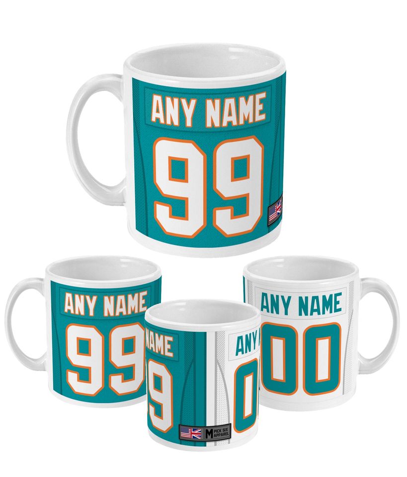 Miami Dolphins 2022 Theme Link Up Home Road Jersey 11oz Mug