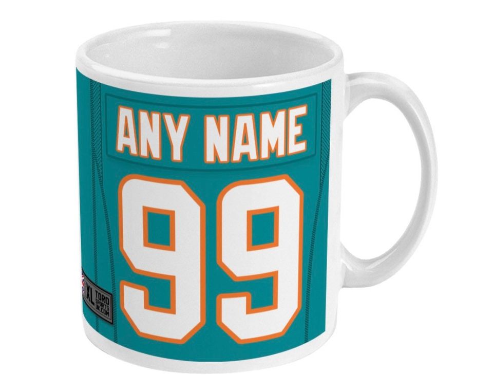 Miami Dolphins 2021 Theme Personalised Jersey 11oz Mug