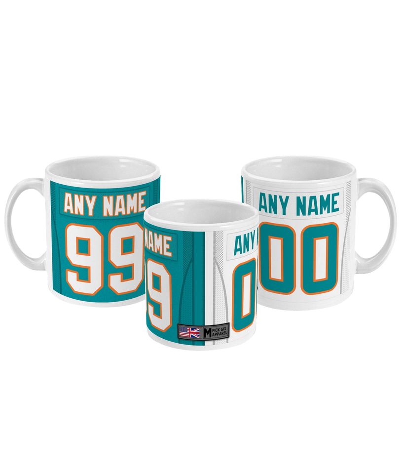 Miami Dolphins 2022 Theme Link Up Home Road Jersey 11oz Mug
