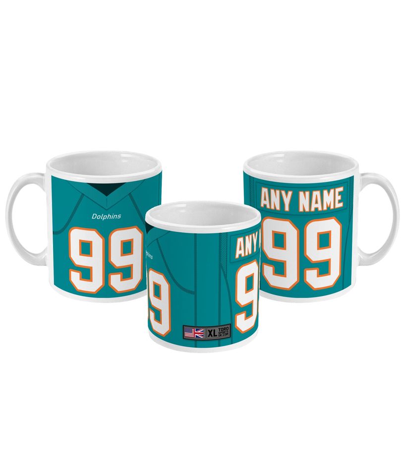 Miami Dolphins 2021 Theme Personalised Jersey 11oz Mug