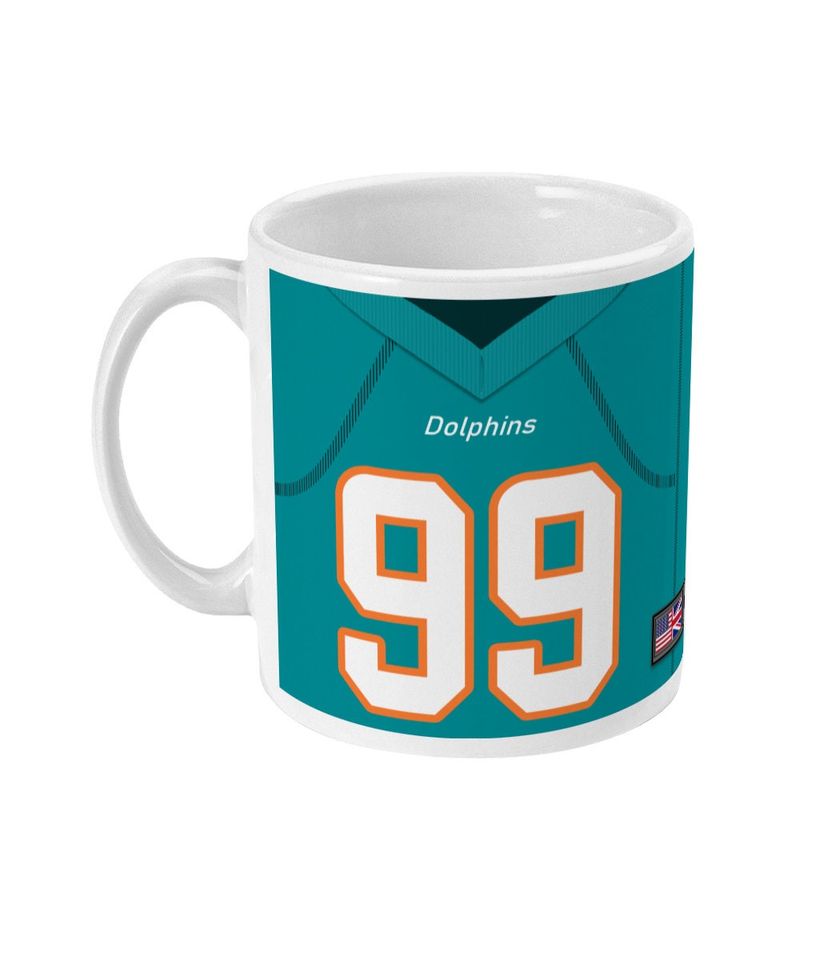 Miami Dolphins 2021 Theme Personalised Jersey 11oz Mug