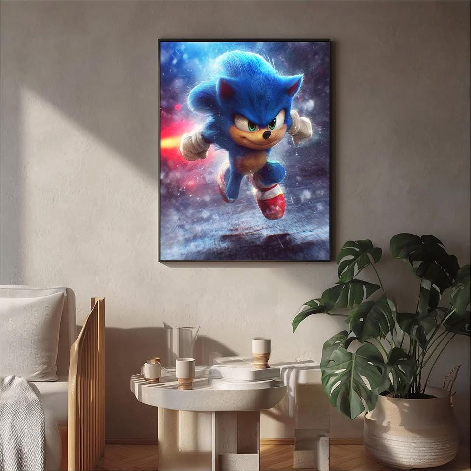 Sonic the Hedgehog Art Print: Vibrant Gaming Poster