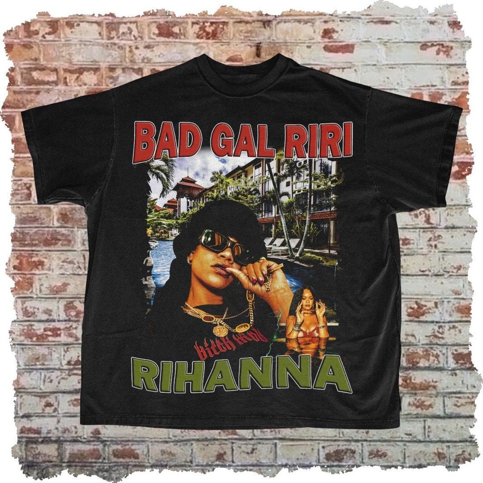 Rihanna Rap Tee Double Sided, Bad Gal RiRi Modern Bootleg Rap Tee