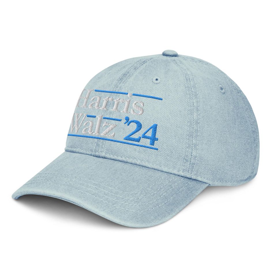 Kamala Harris Tim Walz Hat (Embroidered Denim Cap) Harris Walz 2024