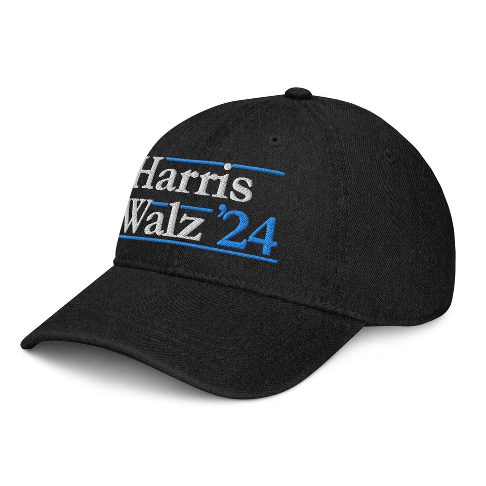Kamala Harris Tim Walz Hat (Embroidered Denim Cap) Harris Walz 2024