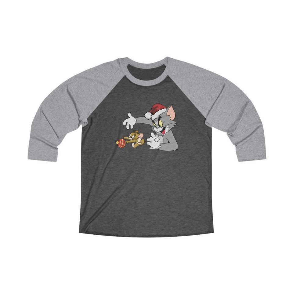 Tom and Jerry Christmas(Snap) Unisex 3\4 Sleeve Baseball Tee