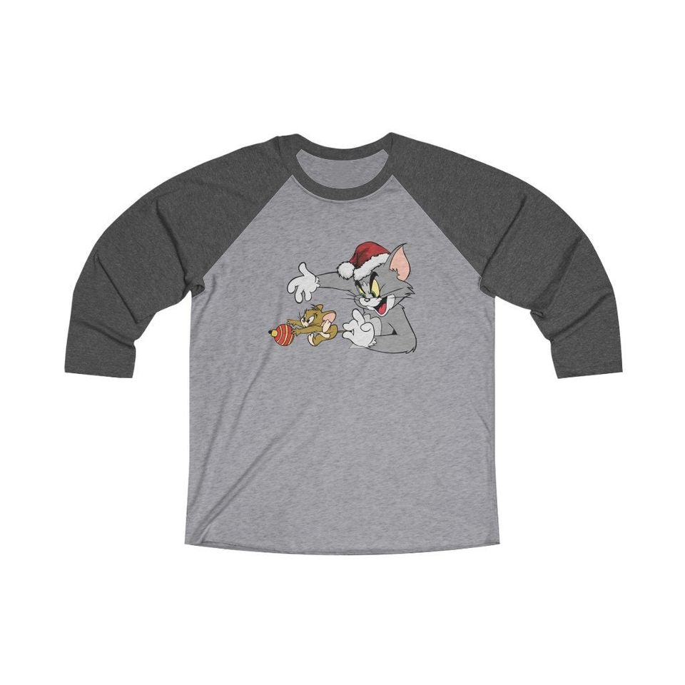 Tom and Jerry Christmas(Snap) Unisex 3\4 Sleeve Baseball Tee