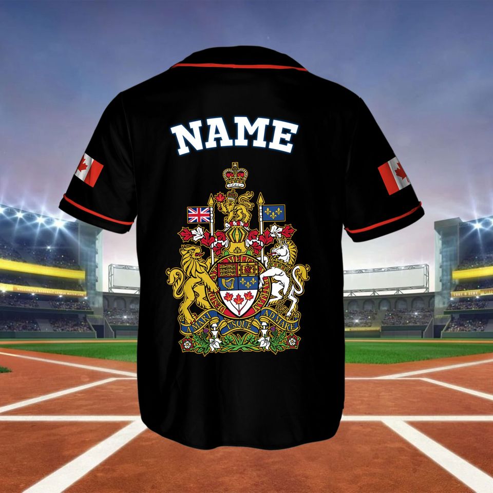 Canada Baseball Fan Game Day Outfit, Custom Canada Flag Shirt, Custom Name And Number Baseball Jersey, Baseball Jersey Men