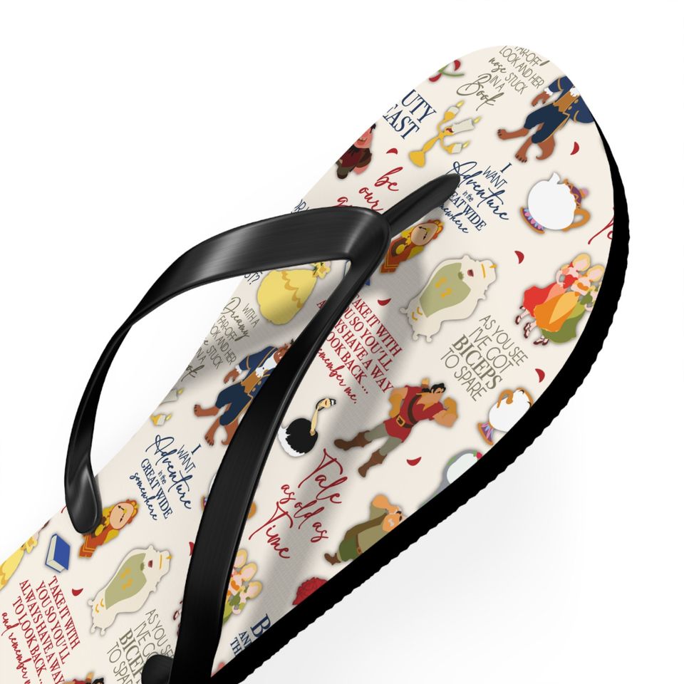 Disney Beauty and the Beast Inspired Summer Flip Flops Shoes