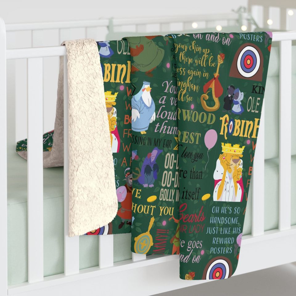 Disney Robin Hood Inspired Sherpa Fleece Blanket